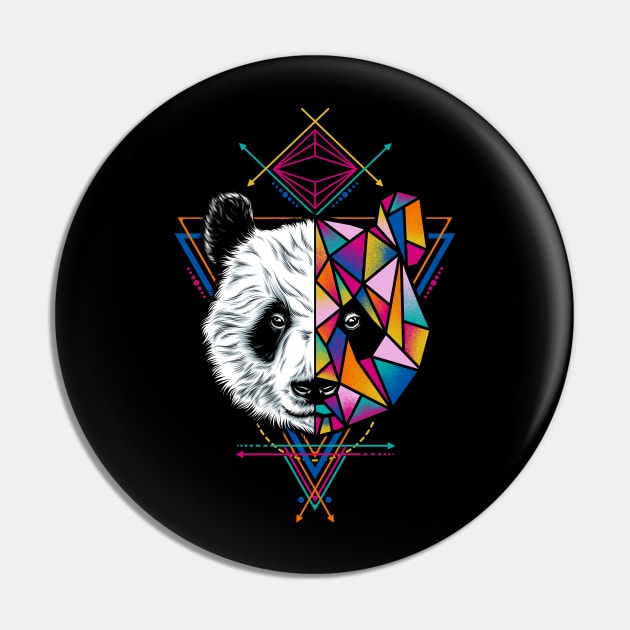 Geometric Panda Pin by Eggzoo