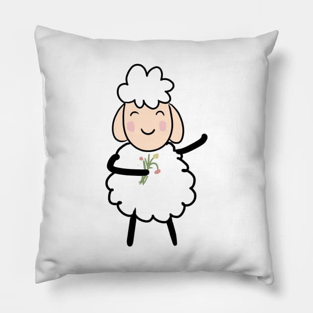 cute little sheep Pillow by praneel paithankar