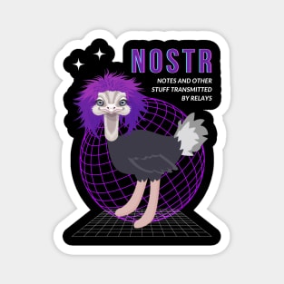 NOSTR Pet Nostrich Funny Purple Hair Ostrich Magnet