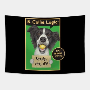 Best Border collie Dog with tennis ball on Border Collie with Tennis Ball tee Tapestry