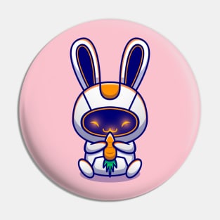 Cute Rabbit Robot Hug Carrot Cartoon Pin