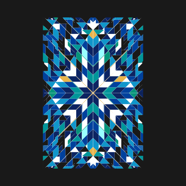 Triangles 2 abstract tribal blue pattern by mikath