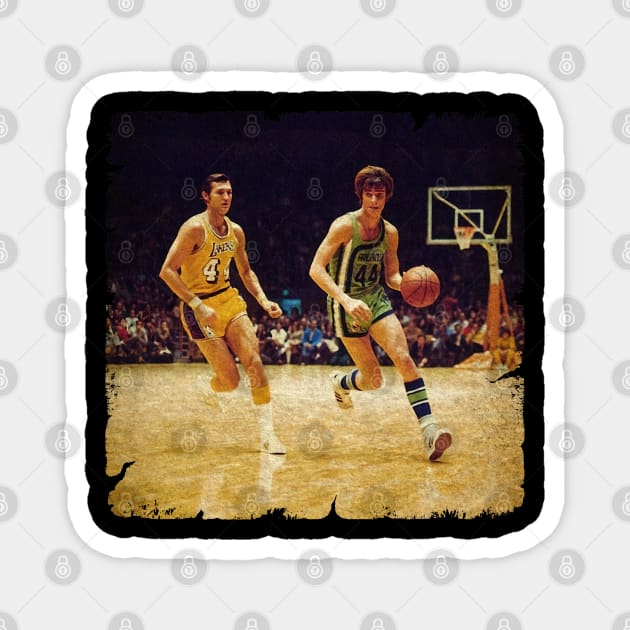 Pete 'Pistol' Maravich vs Jerry West 'The Logo' Magnet by Wendyshopart