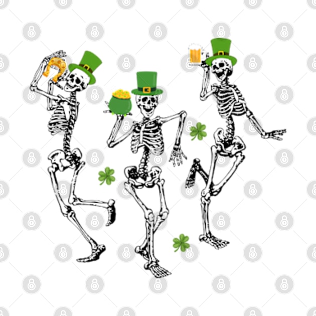 Dancing Skeleton Drinking Happy Patricks Day by JanaeLarson