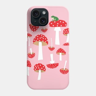 Mushrooms and a frog Phone Case