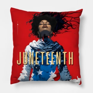 Juneteenth: Liberation and Unity on a Dark Background Pillow