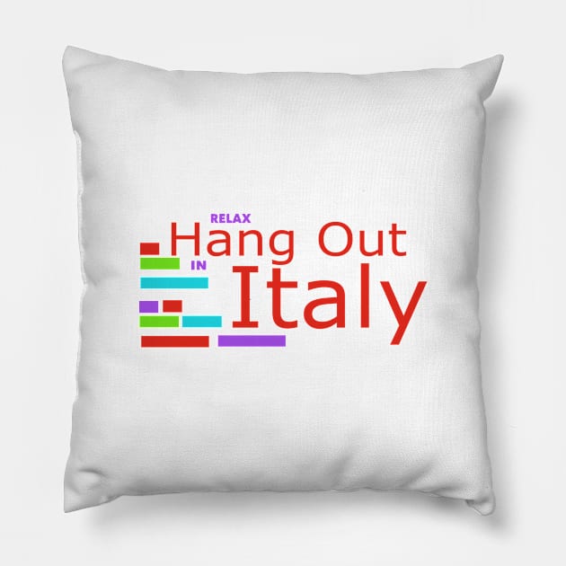 Hang out in Italy Design Pillow by etees0609