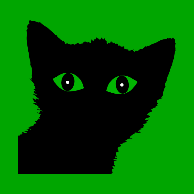 BLACK CAT WITH GREEN EYES by Scarebaby