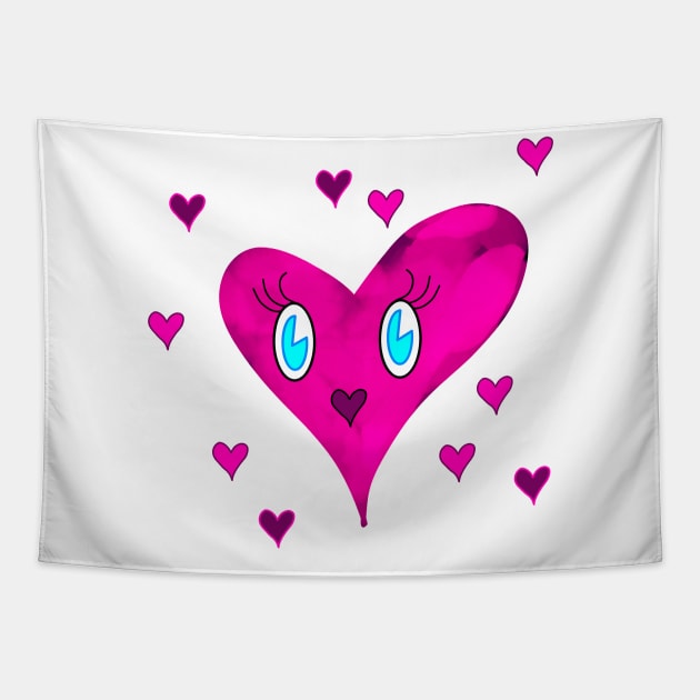 Herzchen the little pink heart Tapestry by chowlet