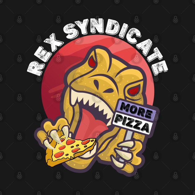 Funny Space Dinosaur Rex Syndicate Pizza by alcoshirts