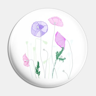 PINK POPPIES Pin