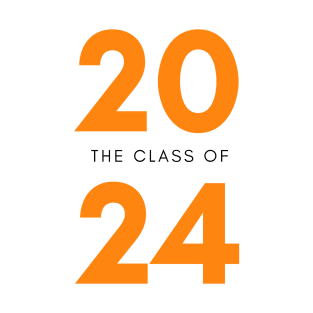 Class Of 2024. Simple Typography 2024 Design for Class Of/ Senior/ Graduation. Orange T-Shirt