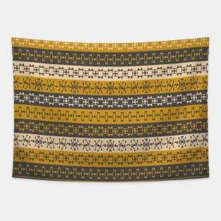 Ethnic style ornament (gold, dark gray and sand) Tapestry