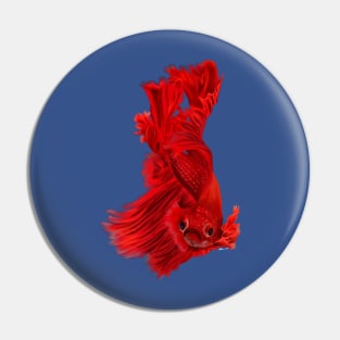 Red Betta Fish Painting Pin