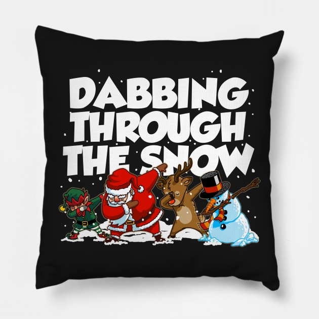 Dabbing Santa Christmas Tshirt Gift Dab Santa Claus T-Shirt Pillow by vo_maria