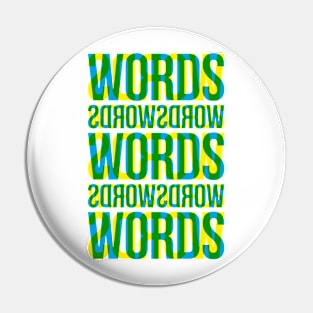 Words Typography Stack (Blue Yellow Green) Pin