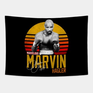 Marvelous Marvin Hagler Boxing Legend Signature Vintage Retro 80s 90s Bootleg Rap Style Tapestry