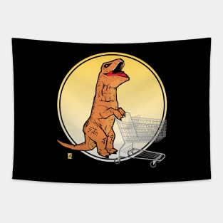 A Great Day for T-rex Shopping for Groceries Tapestry