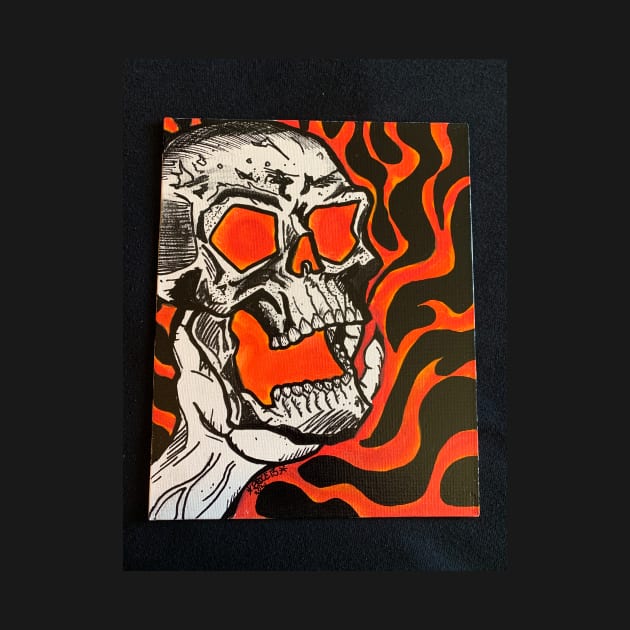 Flaming skull by Bruce13customz