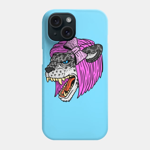 snow leopard. big angry cat lady. powerful woman. Phone Case by JJadx