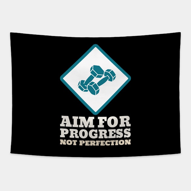 Workout Motivation | Aim for progress not perfection Tapestry by GymLife.MyLife