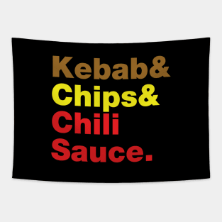 Kebab & Chips & Chili Sauce. Tapestry