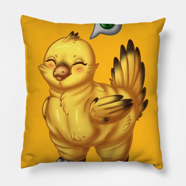 Chubby Chocobo | Final Fantasy Pillow by GirLys Art