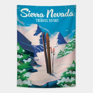 Sierra Nevada Ski poster Tapestry