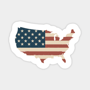 Grunge USA flag map Magnet