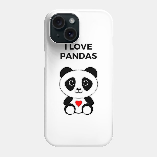 I Love Pandas Phone Case by Flamingo Design