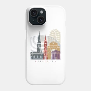 Leicester skyline poster Phone Case