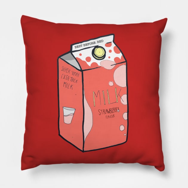 MILK v2 Strawberry Pillow by Kcael