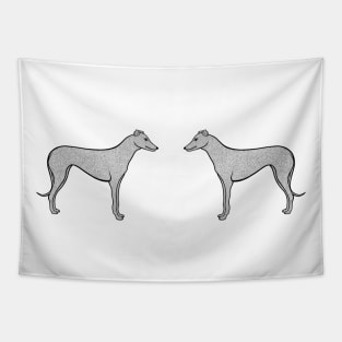 Greyhounds in Love - detailed dog design - black and white dog gift Tapestry