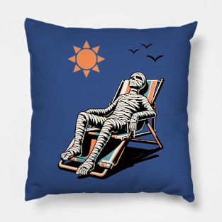 Mummy Laying On A Beach Chair Pillow