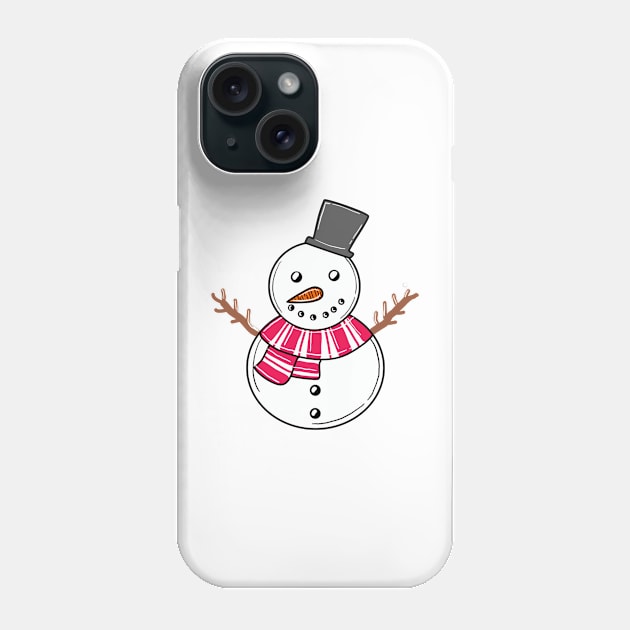 Cheerful snowman Phone Case by Haleys Hand