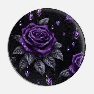 Shimmer Purple Roses Pin