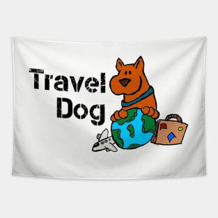 Travel Dog Cartoon Bully Tapestry