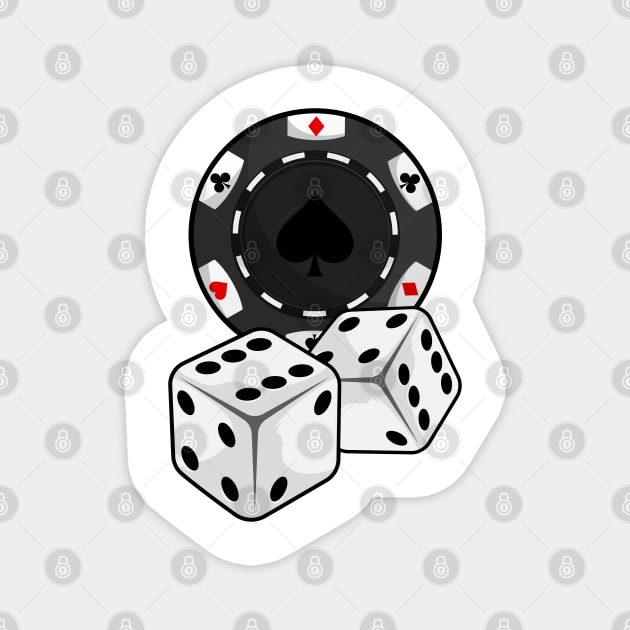 Chip & Dice for Poker Magnet by Markus Schnabel