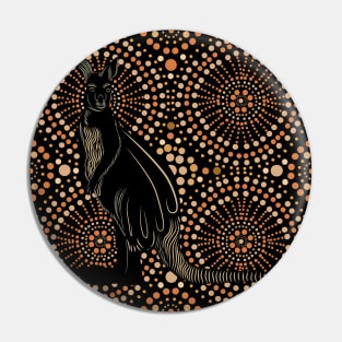 Aboriginal Dotted Kangaroo Design Pin