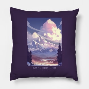 Olympic National Park Travel Poster Pillow