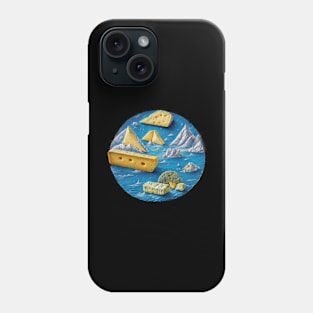 Cheese Art Background Blue Milk Cows Vintage Phone Case