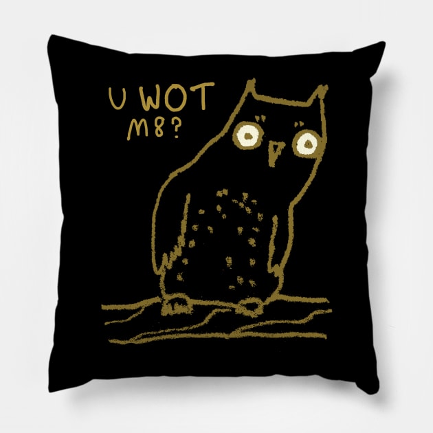 Confused Owl Pillow by Sophie Corrigan