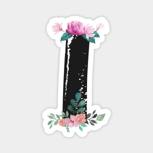 Letter I - Botanical English Alphabet, Name Initial Magnet