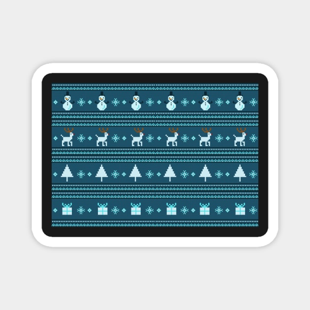 Pixel Christmas Magnet by Innsmouth