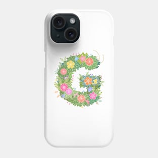 G Floral Letter Monogram Phone Case