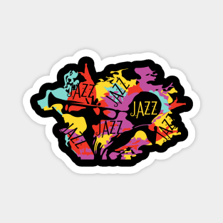 Colorful Jazz Trumpet Player Magnet