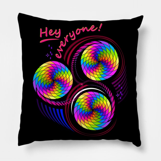 Geometric spirals in circles Pillow by Artist Natalja Cernecka