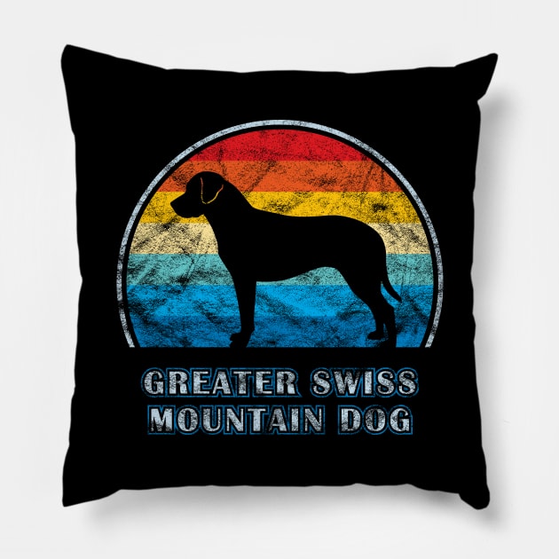 Greater Swiss Mountain Dog Vintage Design Pillow by millersye