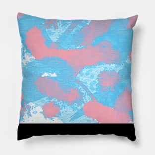 Trans Pride Abstract Textural Layered Paint Pillow