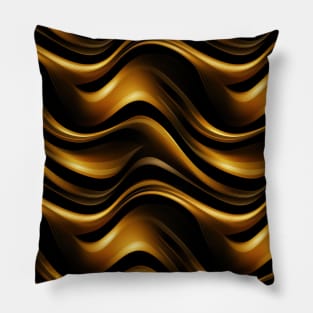 Golden Harmony: Abstract Stripes in Luxe Gold Pillow